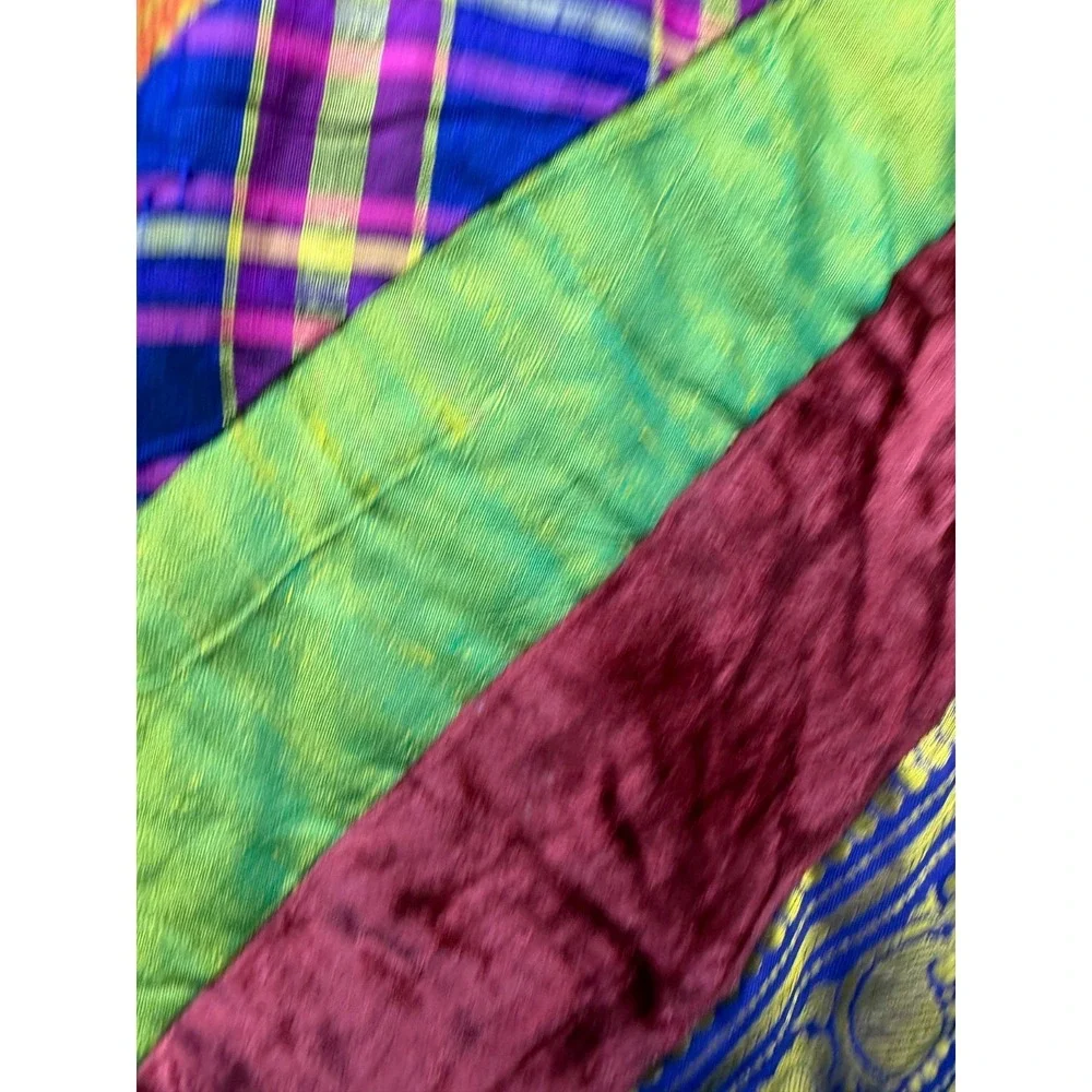 Patchwork Velvet Pillow Sham Cover Made In India Kantha Decor 21